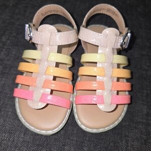 Cat & Jack Glittery Rainbow Kids Slippers